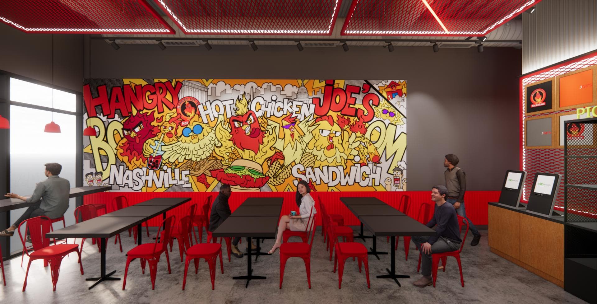 Hangry Joe's Hot Chicken Interior Design